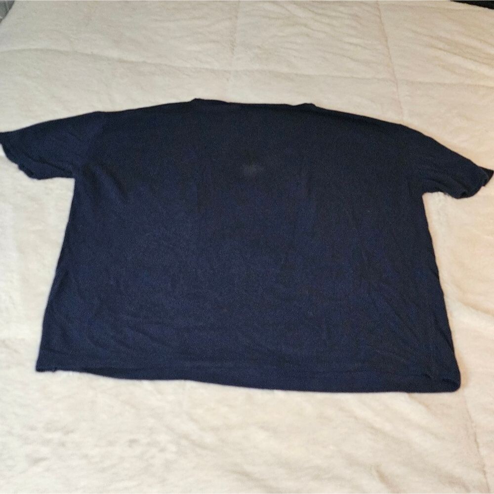 ZARA MEN Navy Blue Round Neck T-Shirt Short Sleeves. Thin Sweater Size XL. - Picture 3 of 5